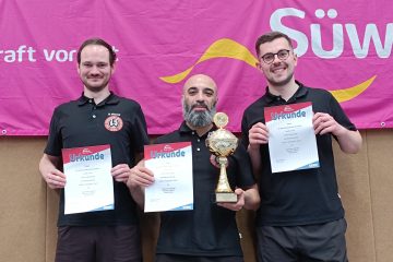 Bezirkspokalsieger 2024/2025 (von links:) Michael Galhöft, Hanna Aksu und Alexander Adamek